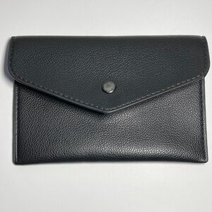 Black Leather Envelope Wallet